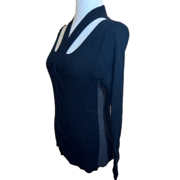 Liverpool Los Angeles Women’s Cable Twist Sweater black & grey size M - Picture 5 of 10